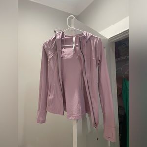 pink hooded lululemon define jacket in perfect condition!